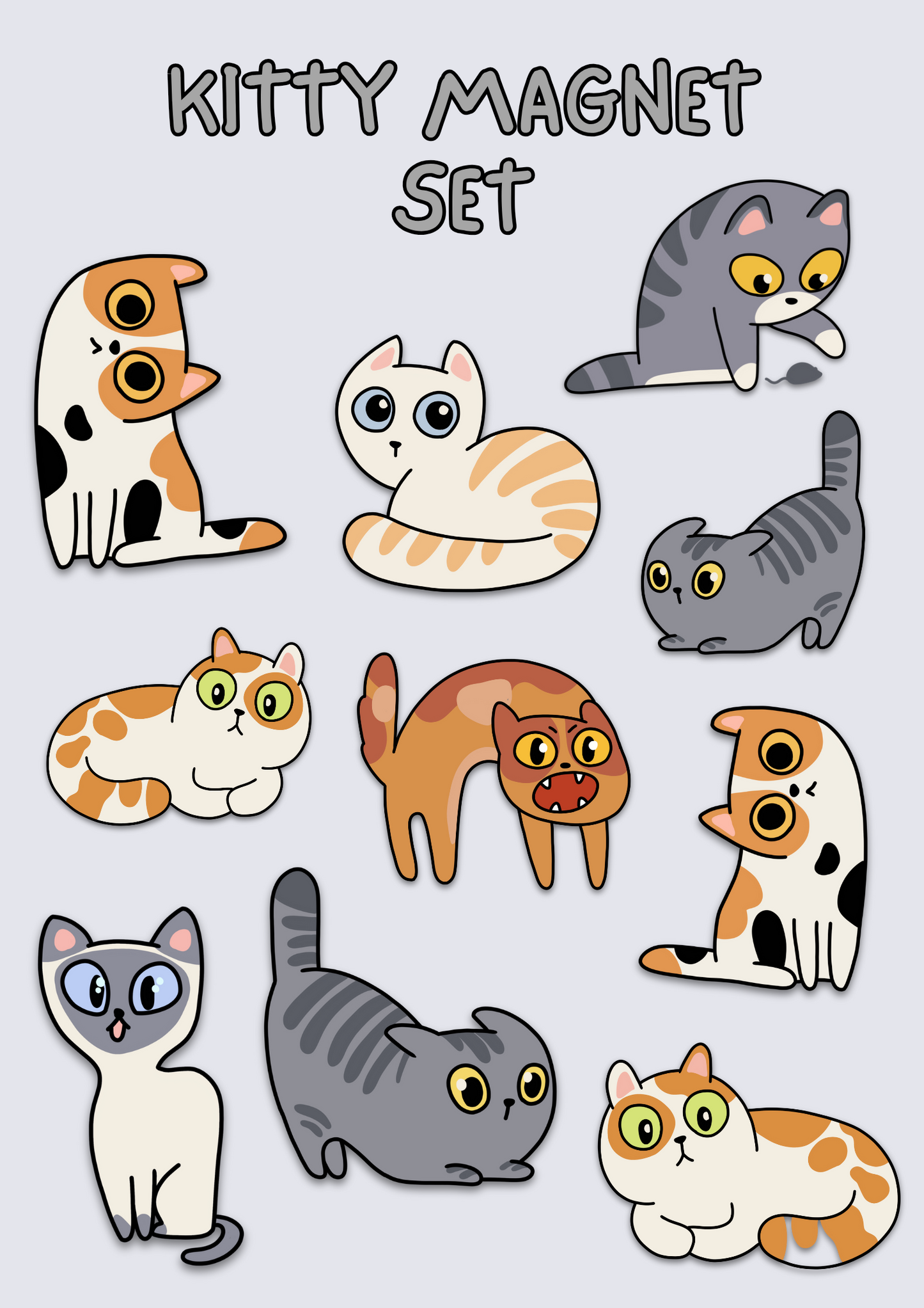 Kitty Magnet Set - Puff Berry