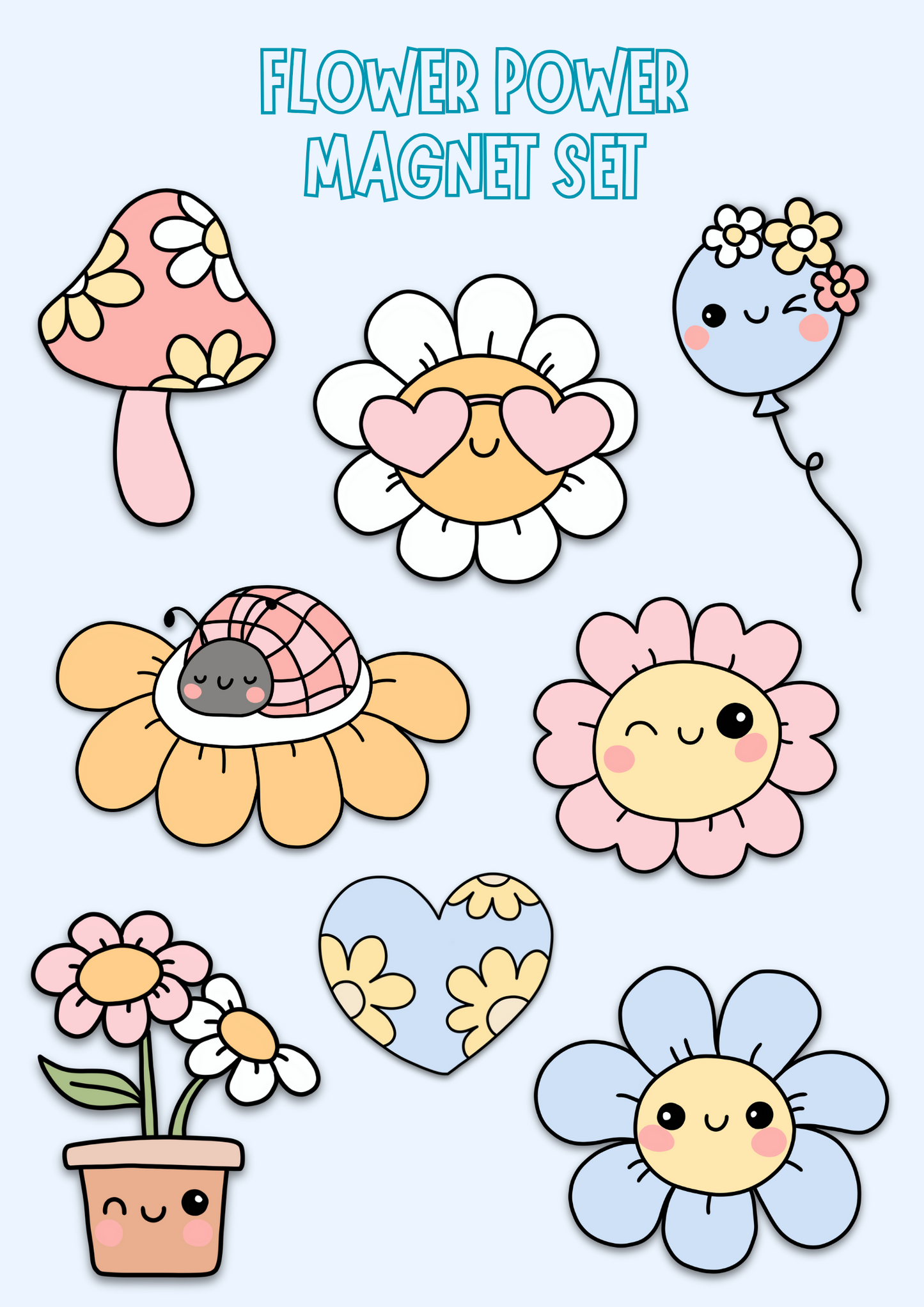 Flower Power Magnet Set - Puff Berry