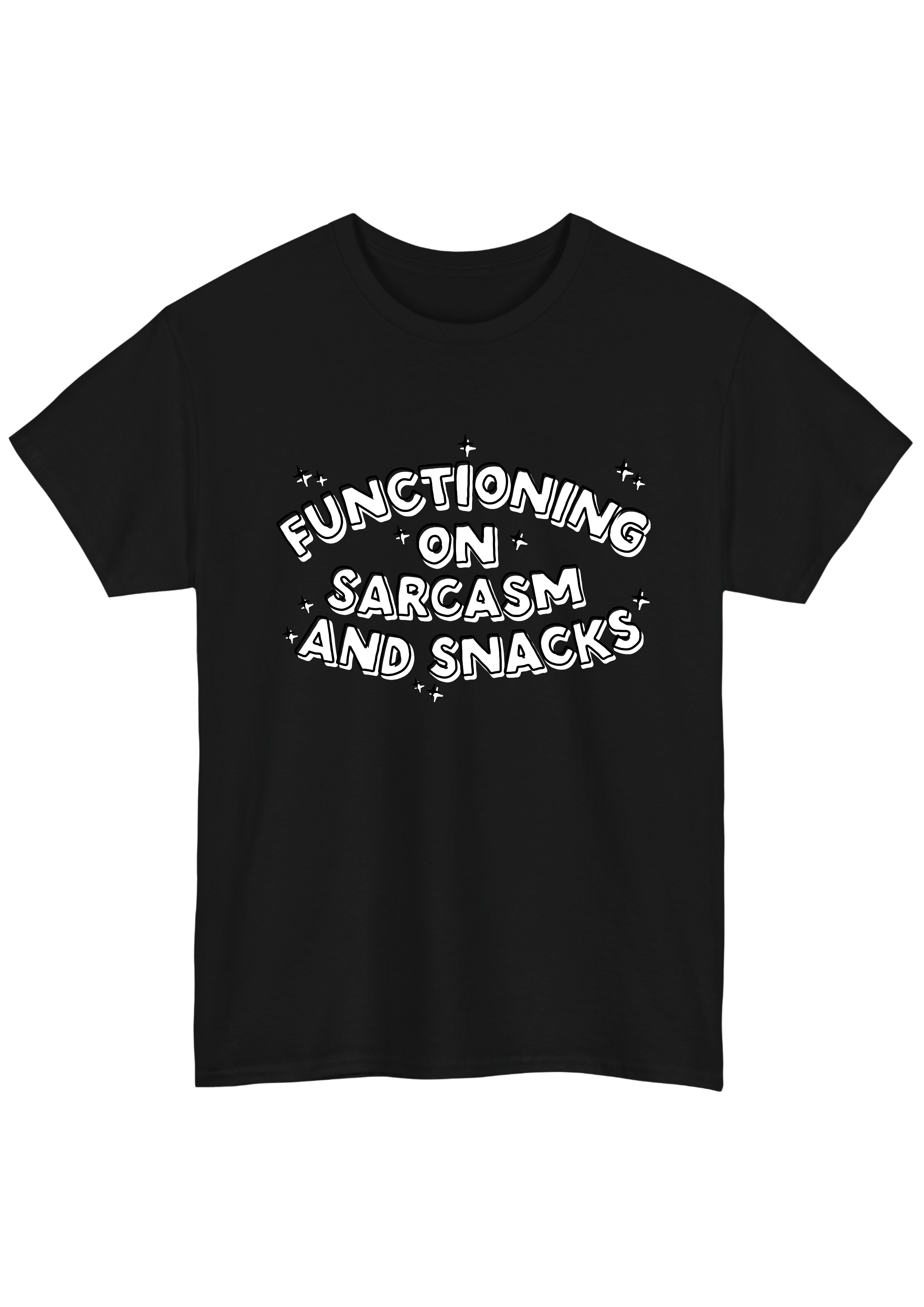 Sarcasm and Snacks Black Tee