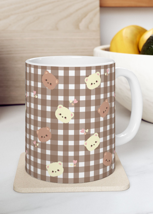Puff Berry Teddy Bear 4 Pack Coffee Mugs