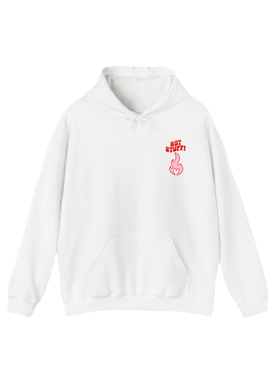 Hot Stuff White Hoodie - Puff Berry