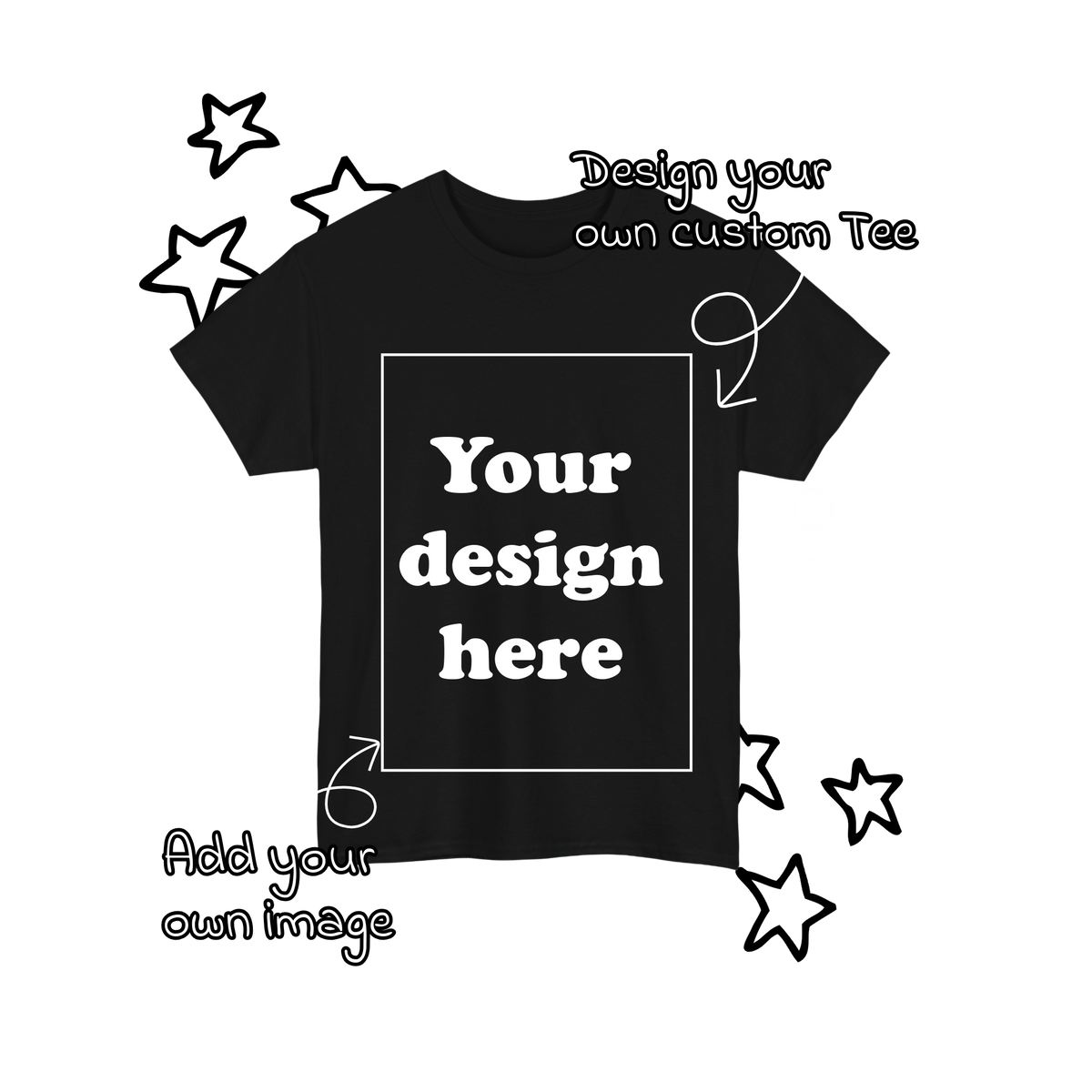 Custom Black Tee - Puff Berry