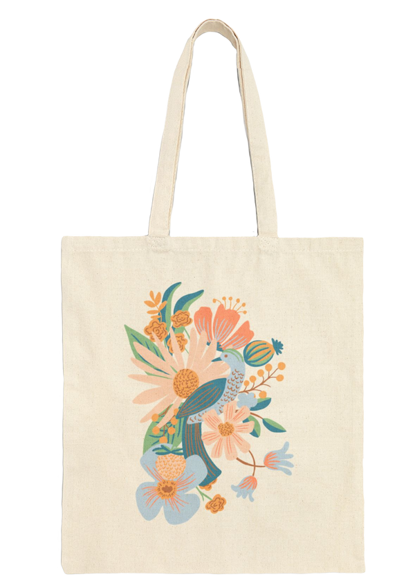 Peacock Tote Bag - Puff Berry