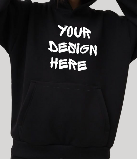 Custom Hoodie Black - Puff Berry