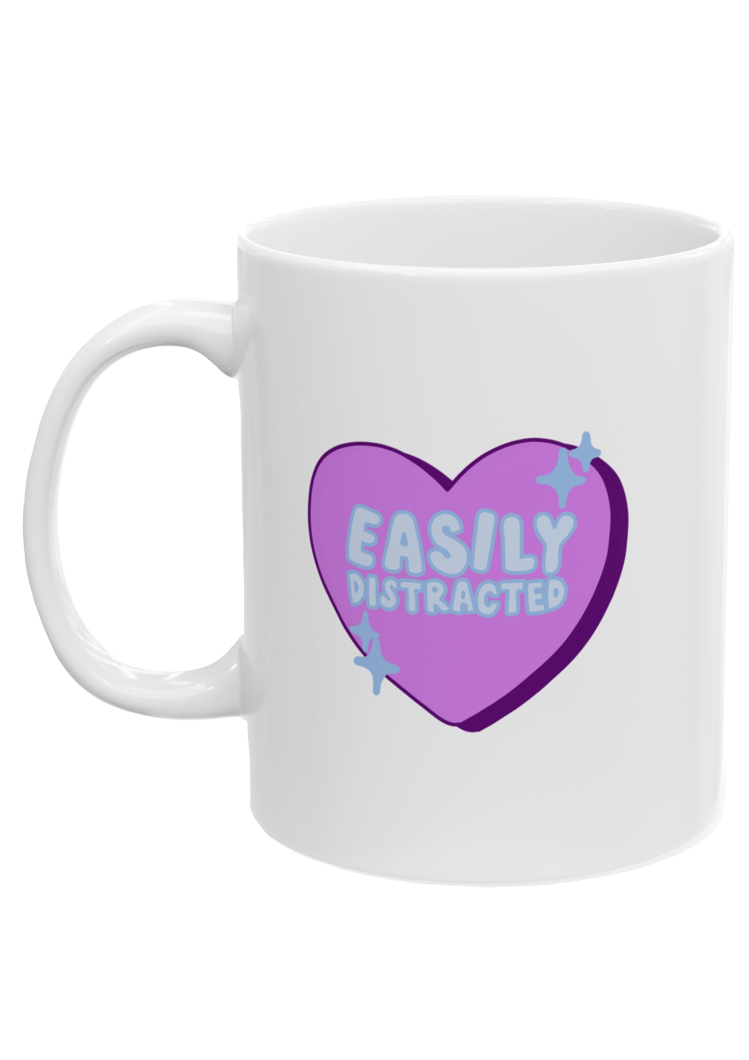 Easily Distracted White Mug