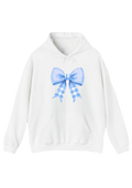 Blue Bow White Hoodie
