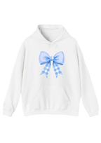 Blue Bow White Hoodie