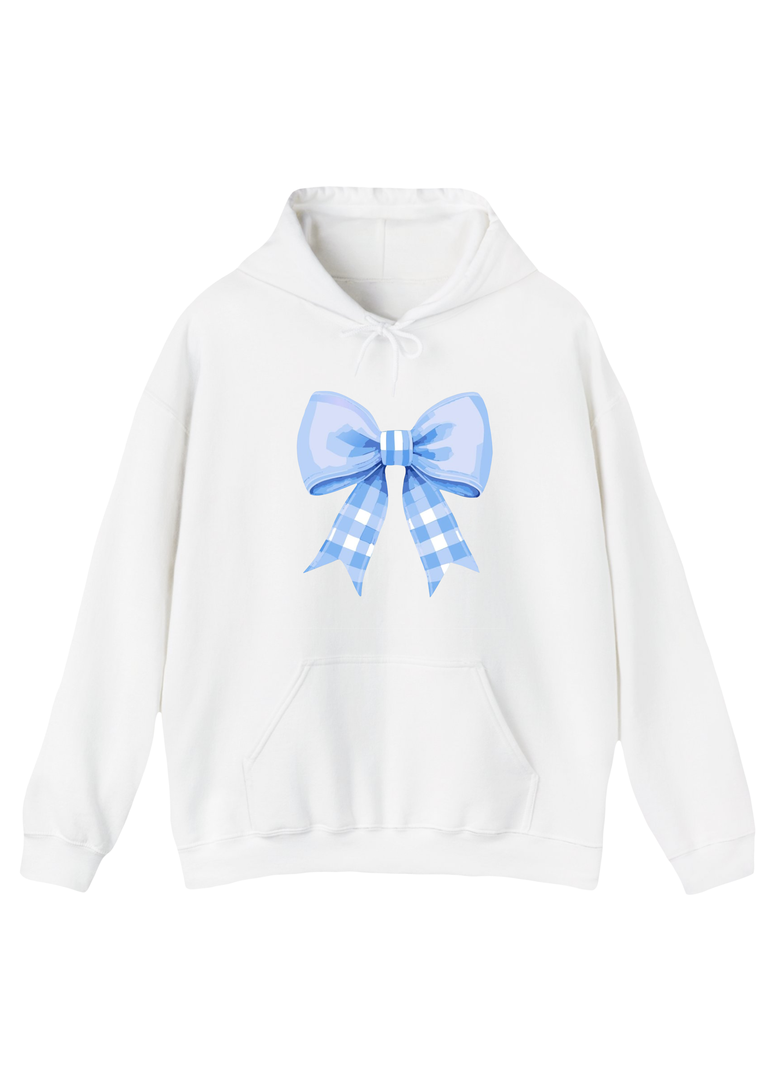 Blue Bow White Hoodie