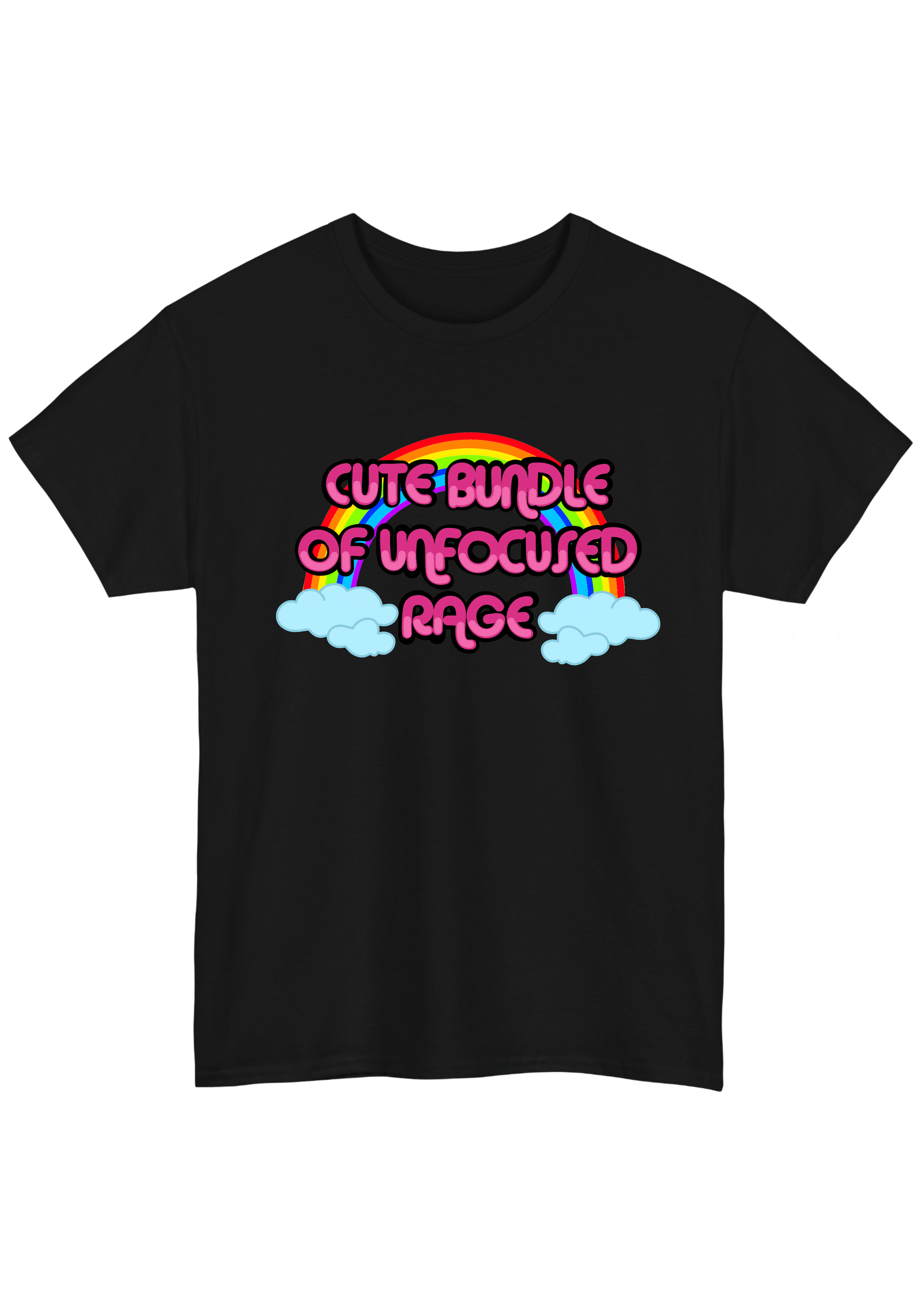 Unfocused Rage Black Tee - Puff Berry