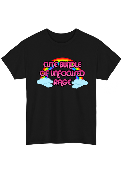 Unfocused Rage Black Tee - Puff Berry