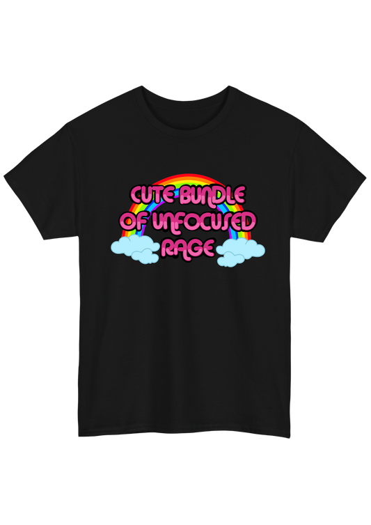 Unfocused Rage Black Tee - Puff Berry
