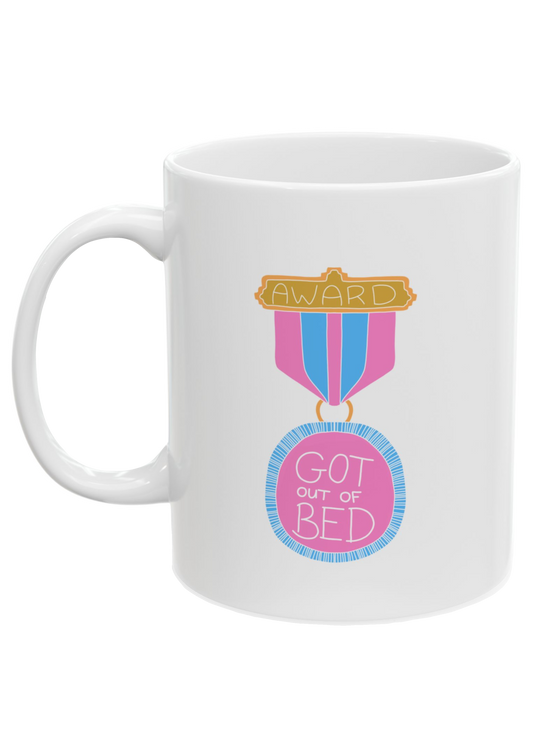 Got Out of Bed Award White Mug - Puff Berry