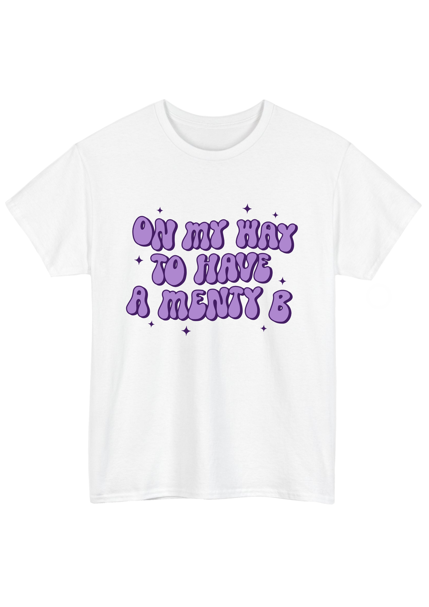 Menty B White Tee - Puff Berry