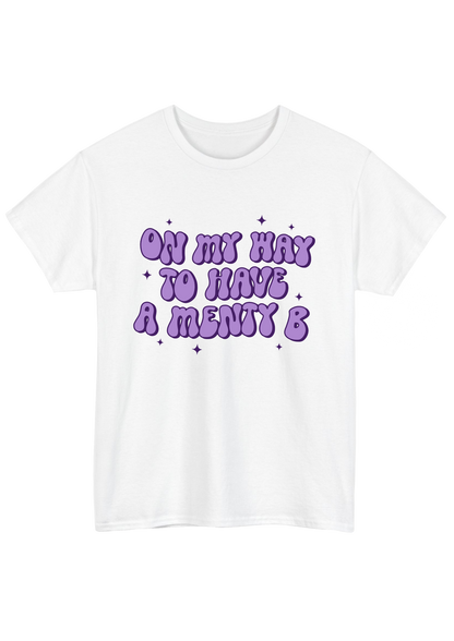 Menty B White Tee - Puff Berry