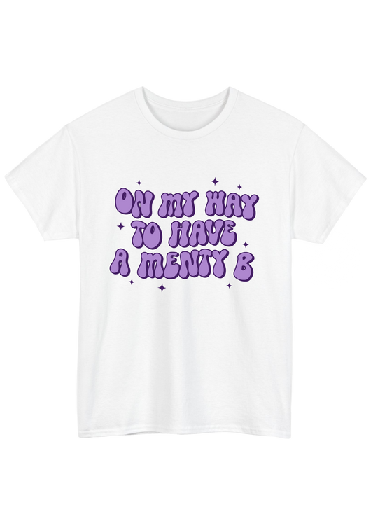 Menty B White Tee - Puff Berry