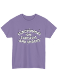 Sarcasm and Snacks Purple Tee - Puff Berry