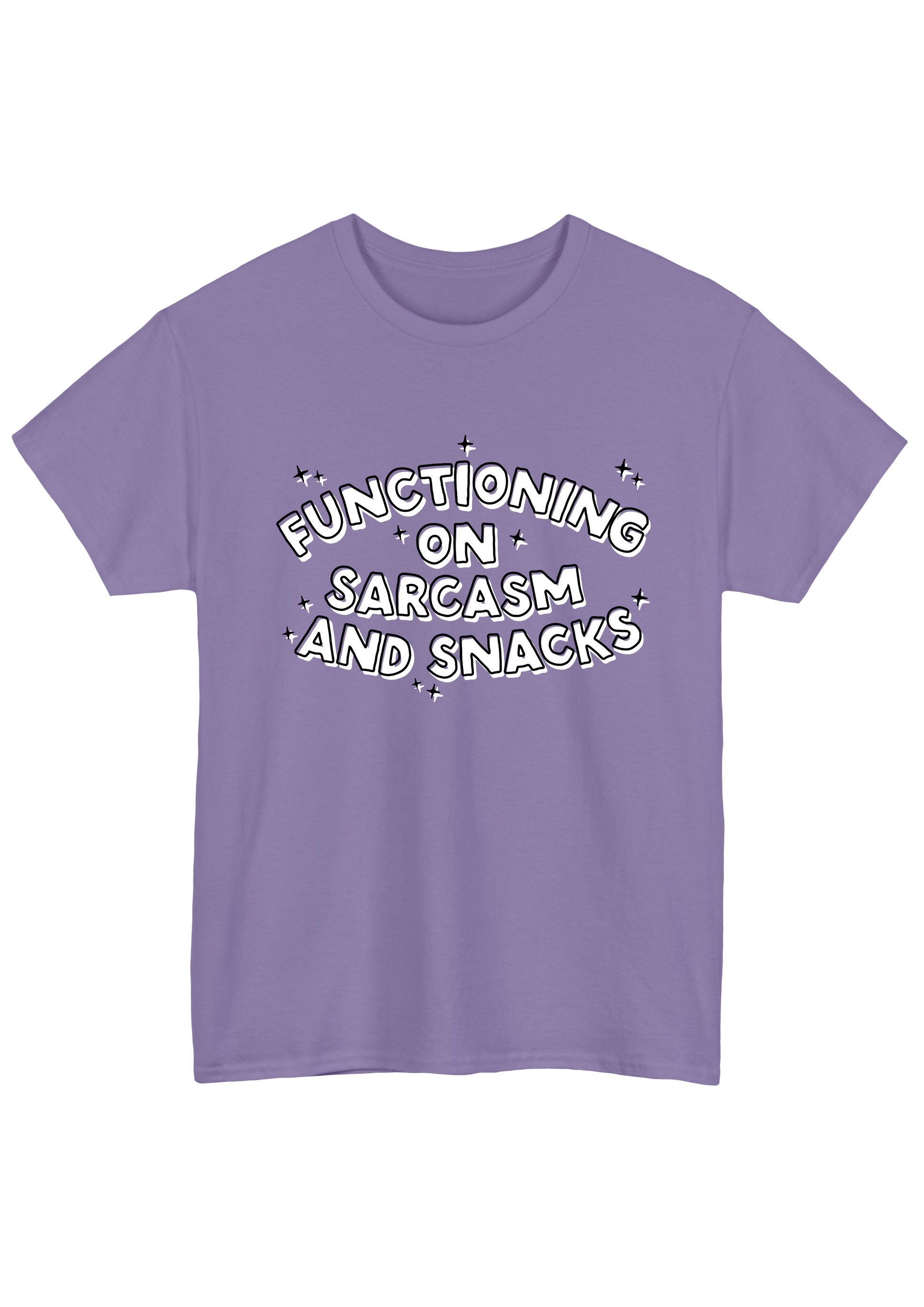 Sarcasm and Snacks Purple Tee - Puff Berry