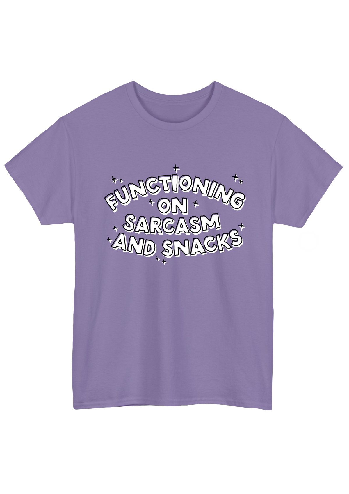 Sarcasm and Snacks Purple Tee - Puff Berry