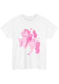 Puff Berry white T-shirt with pink pony cowgirl puffberry Tee
