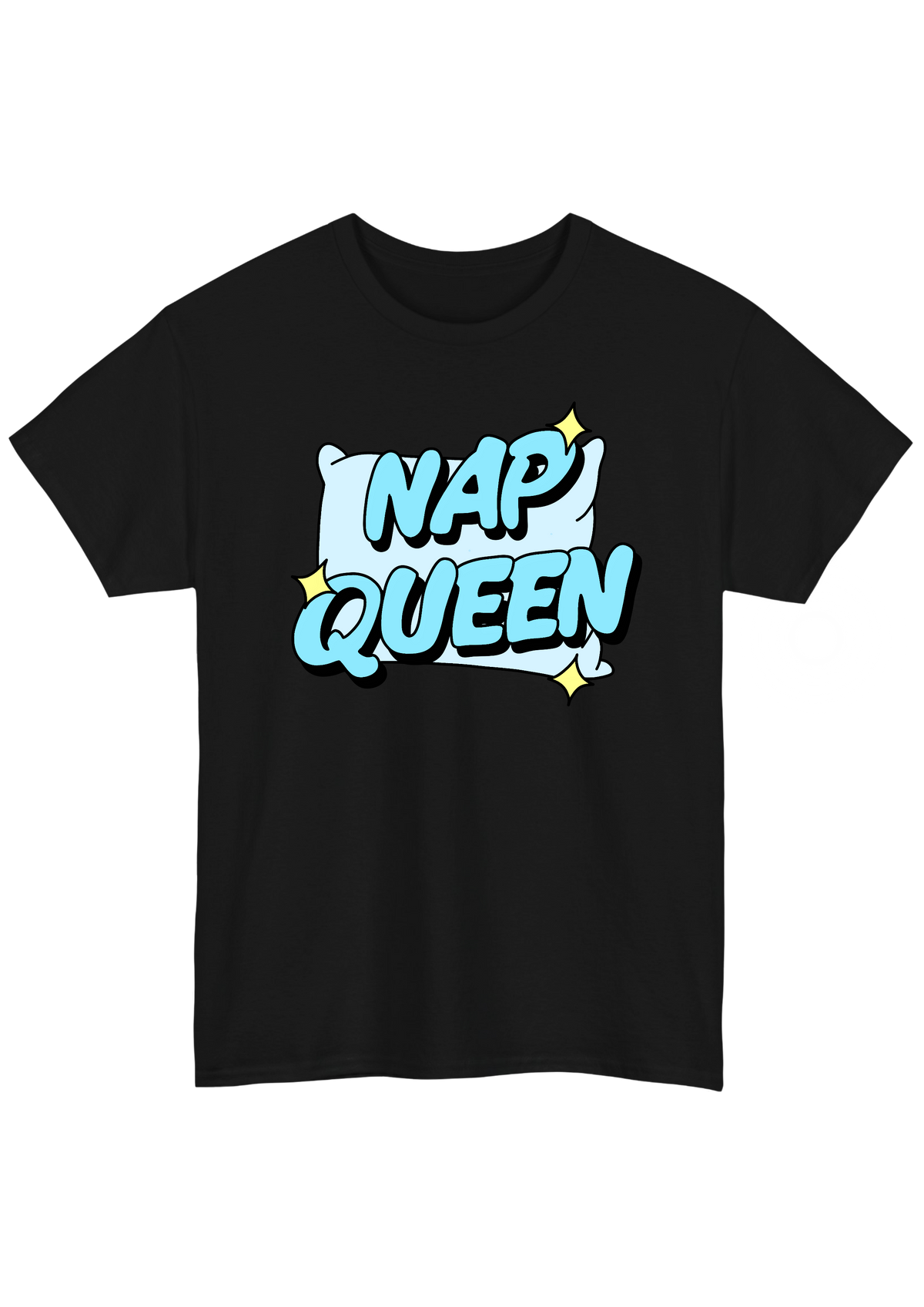 Nap Queen Black Tee - Puff Berry