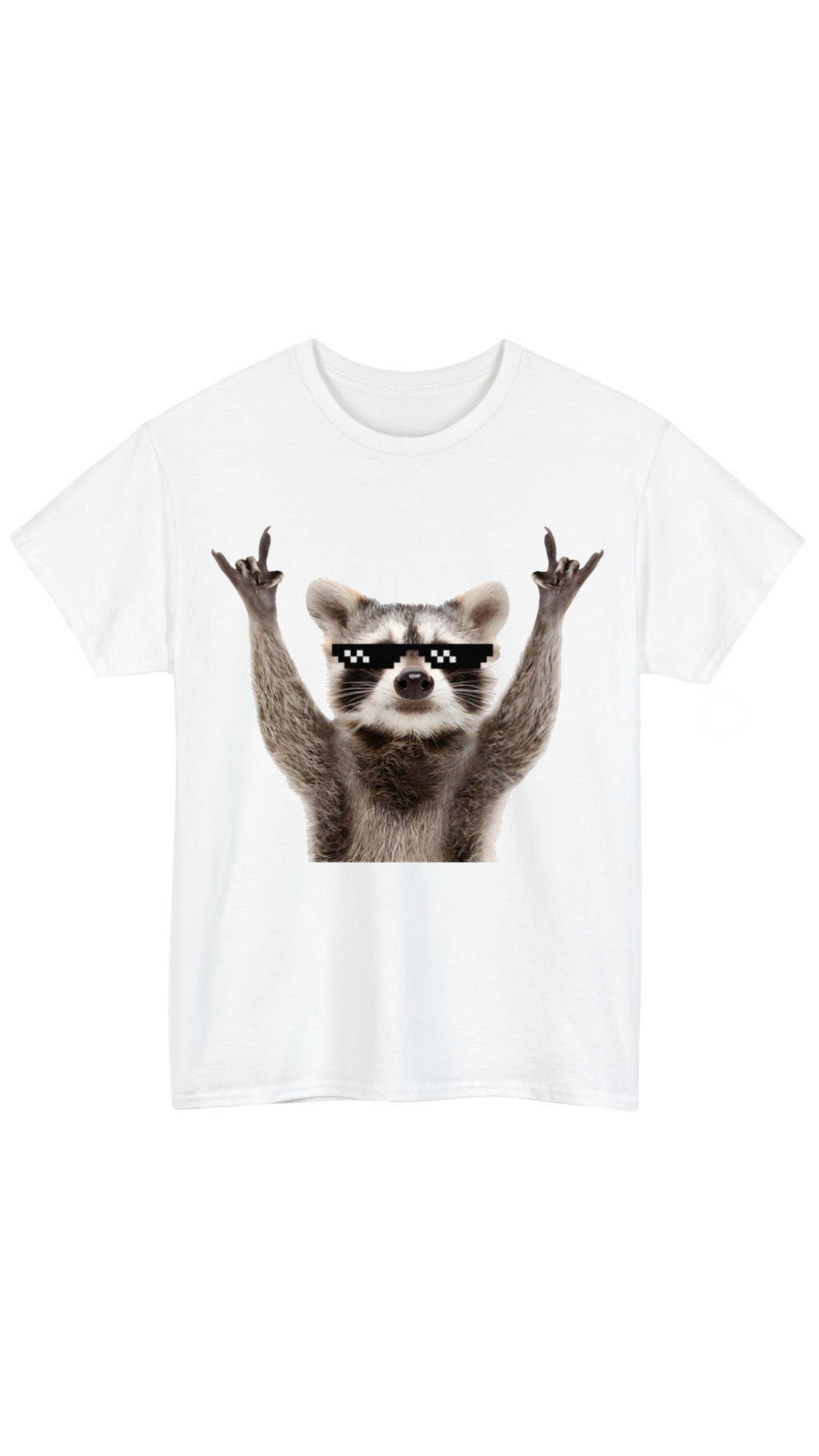 Rock-coon White Tee