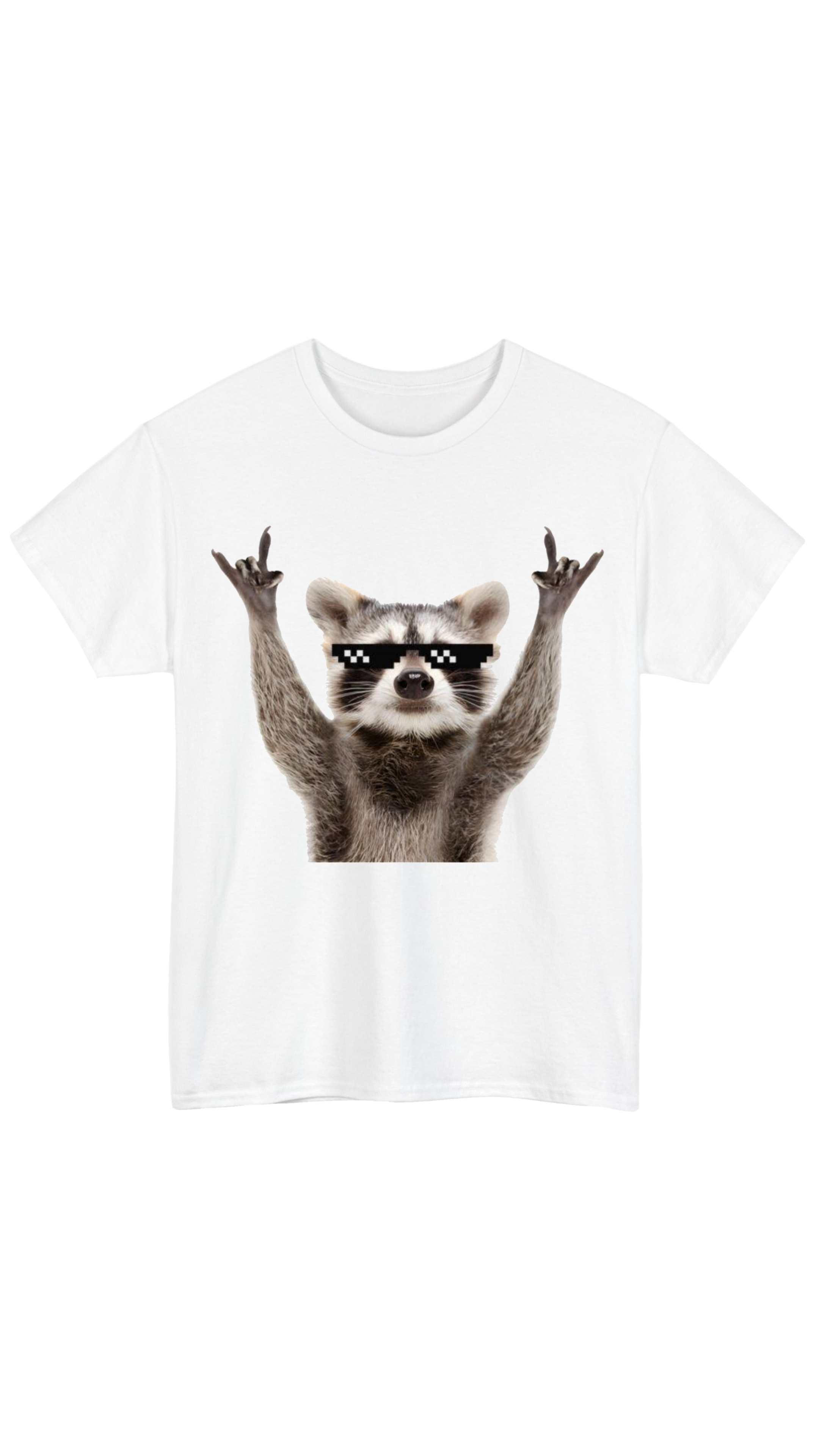 Rock-coon White Tee