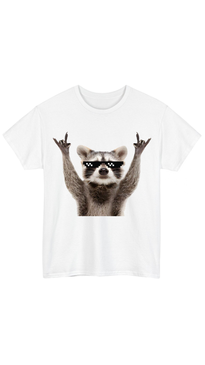 Rock-coon White Tee