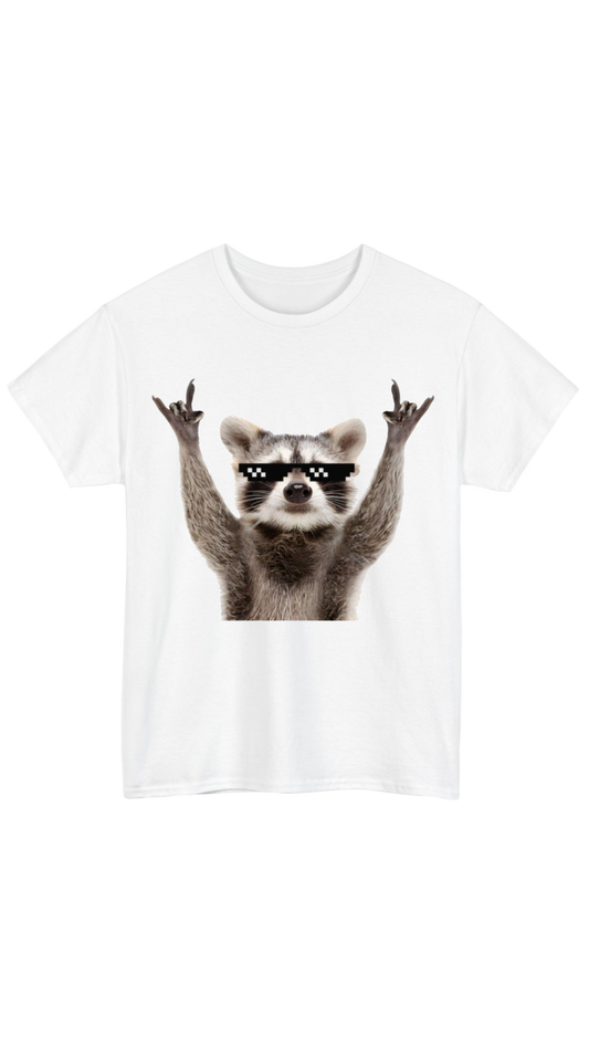 Rock-coon White Tee