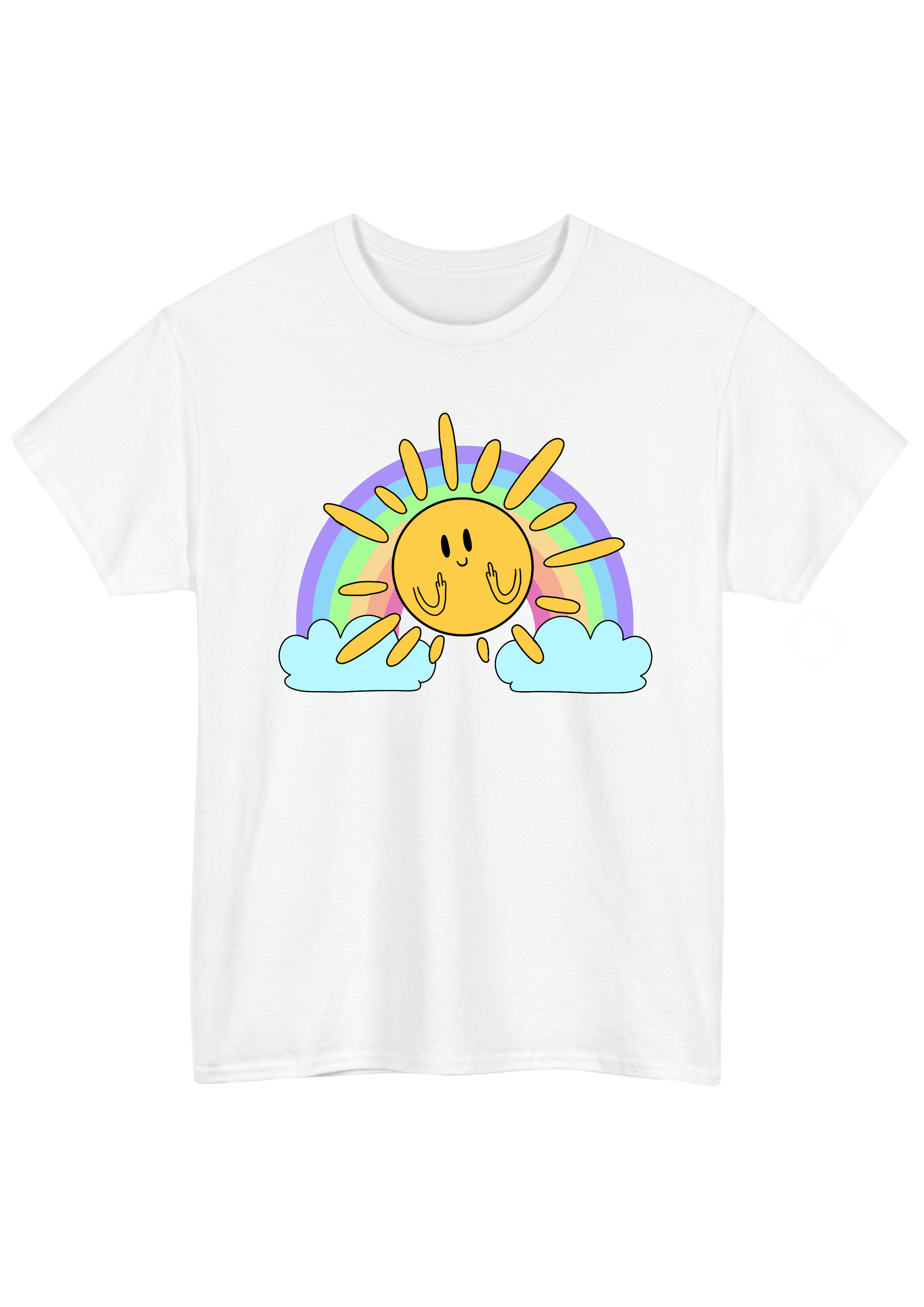 Sunshine White Tee - Puff Berry