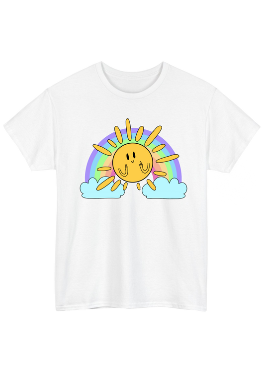 Sunshine White Tee - Puff Berry