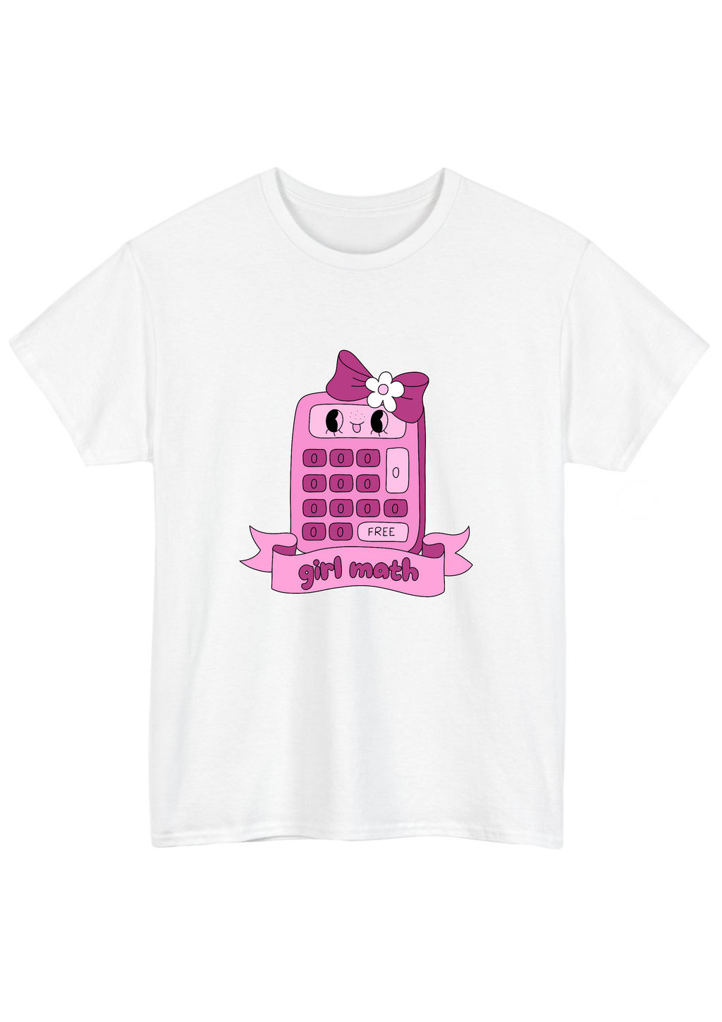 Girl Math White Tee - Puff Berry
