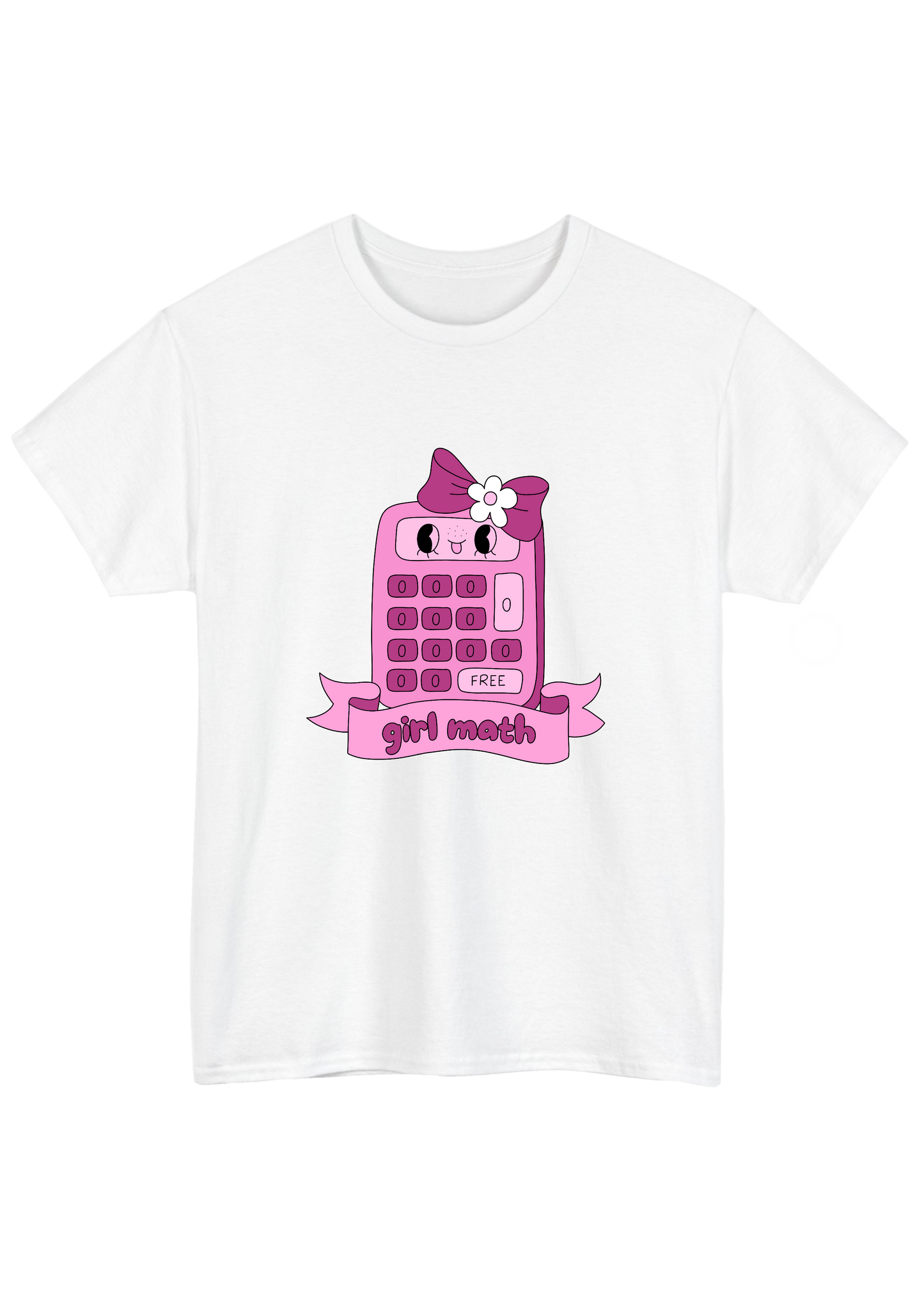 Girl Math White Tee - Puff Berry