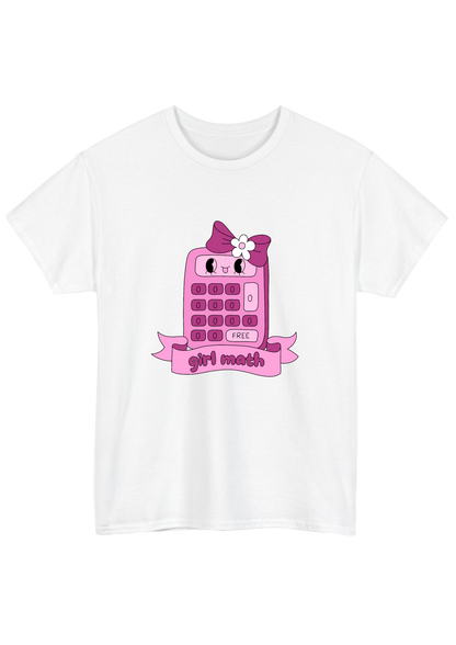 Girl Math White Tee - Puff Berry