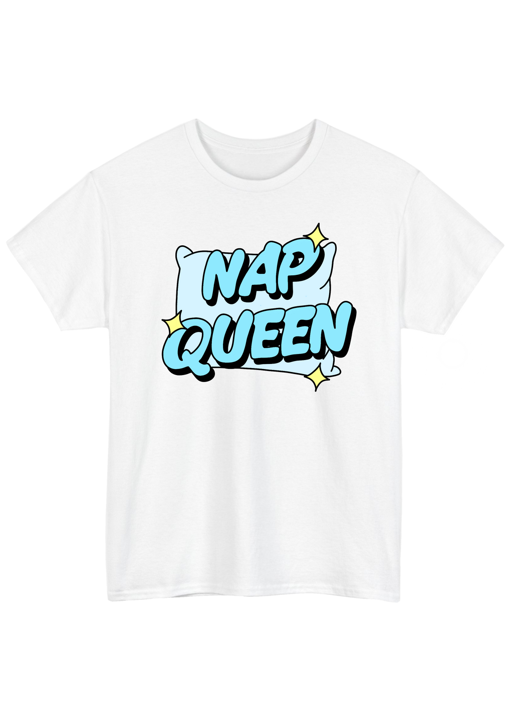 Nap Queen White Tee - Puff Berry