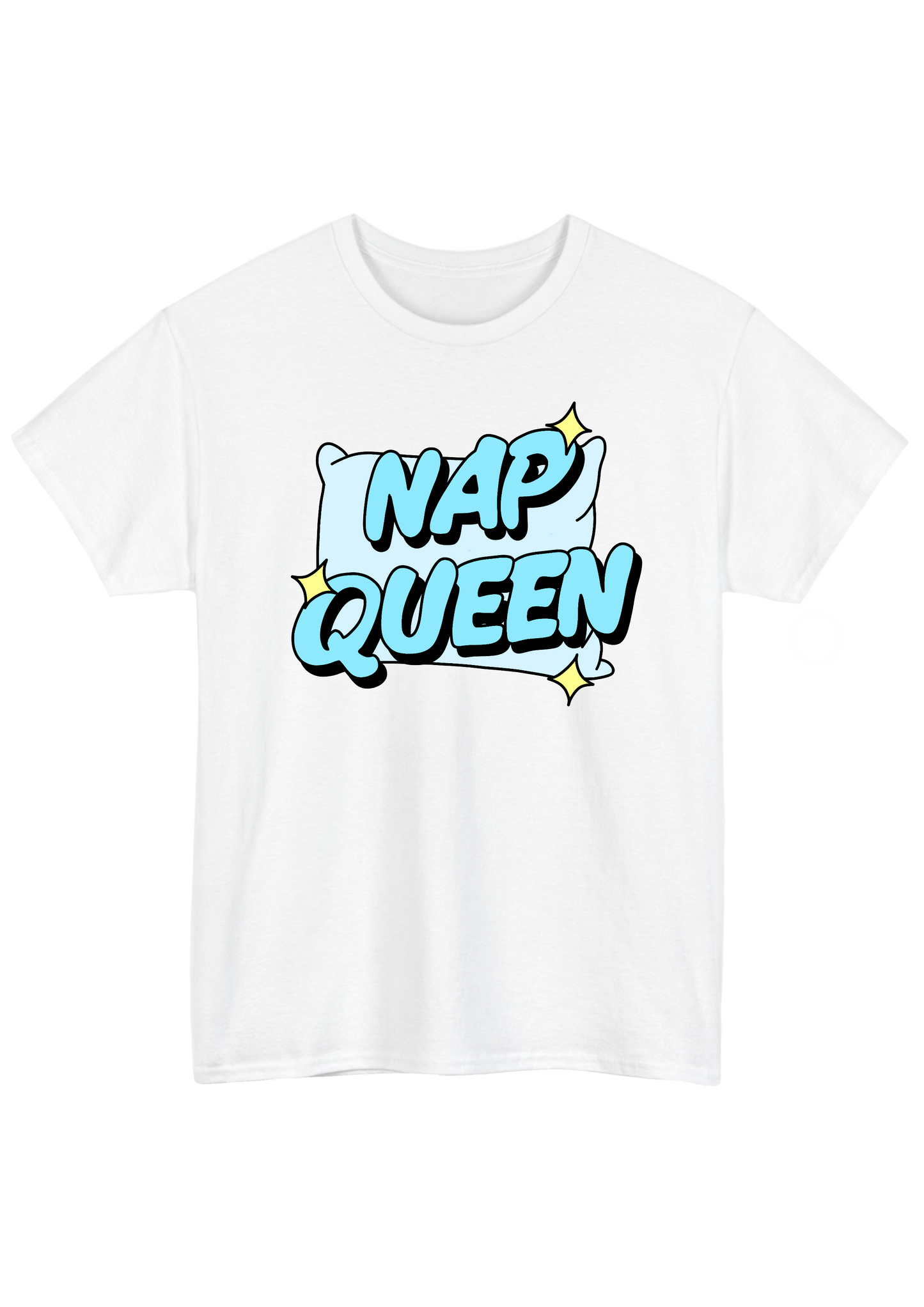 Nap Queen White Tee - Puff Berry