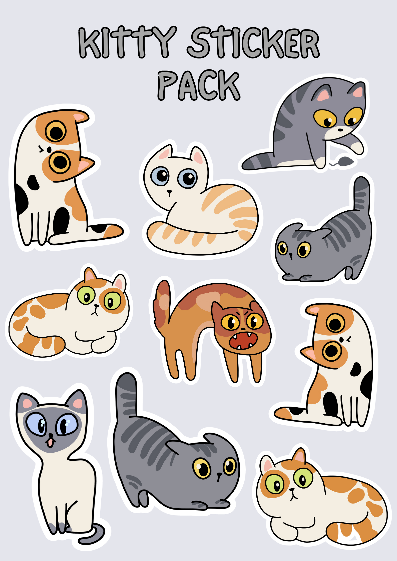Kitty Sticker Pack A4