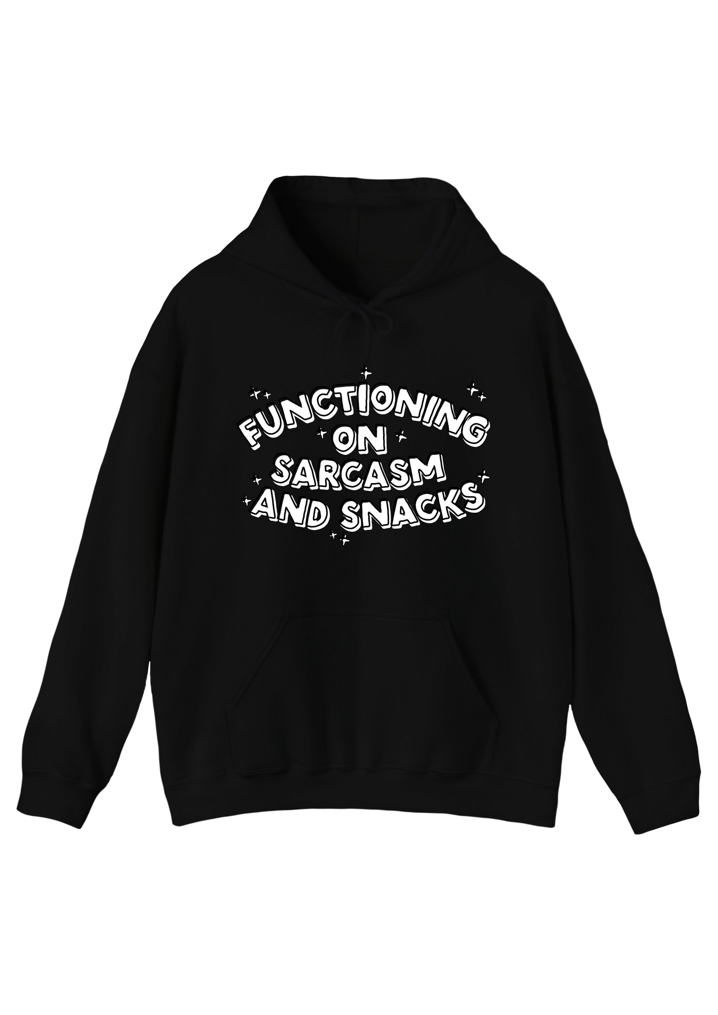 Sarcasm and Snacks Black Hoodie