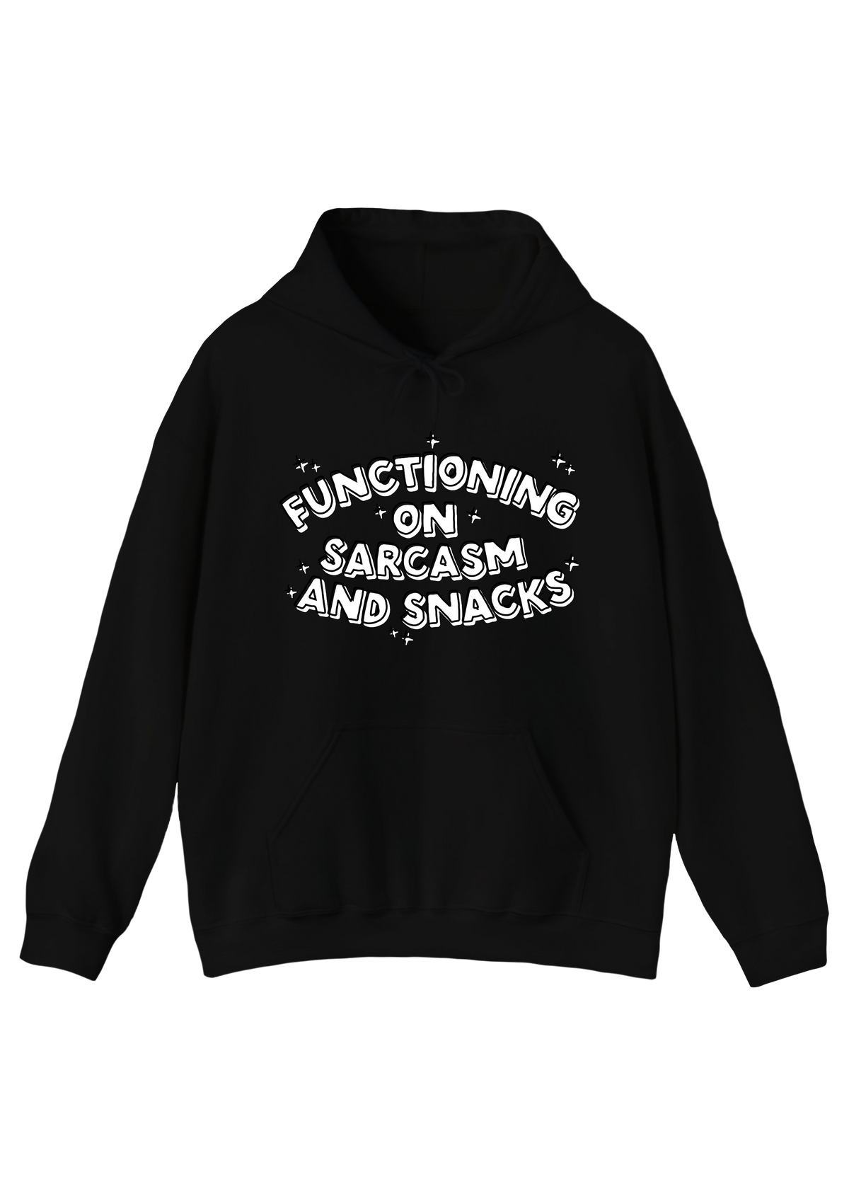 Sarcasm and Snacks Black Hoodie