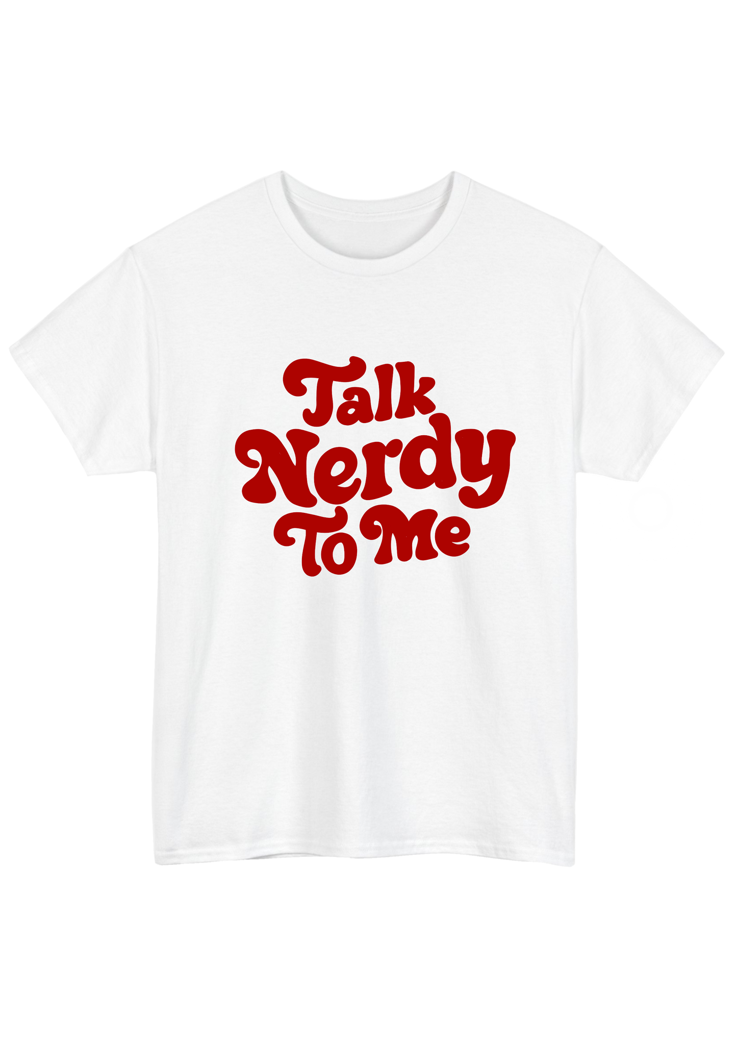 Talk Nerdy White Tee - Puff Berry