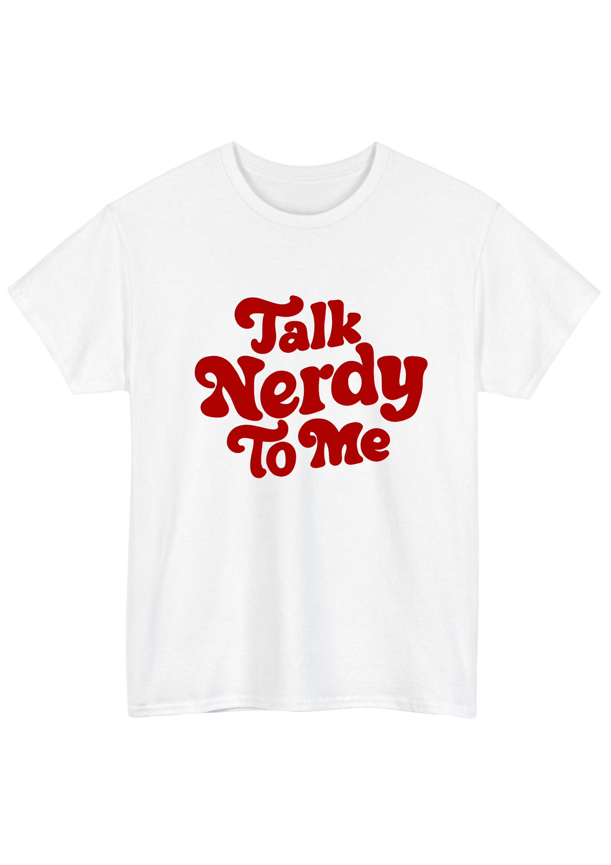 Talk Nerdy White Tee - Puff Berry