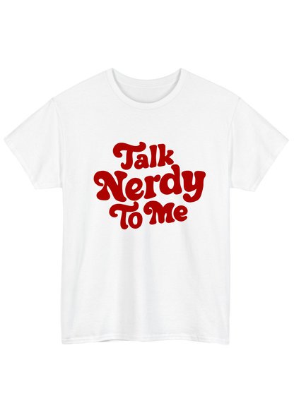 Talk Nerdy White Tee - Puff Berry