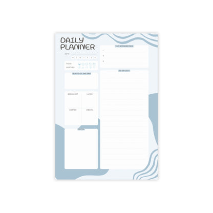 Wavy Blue Daily Planner A4