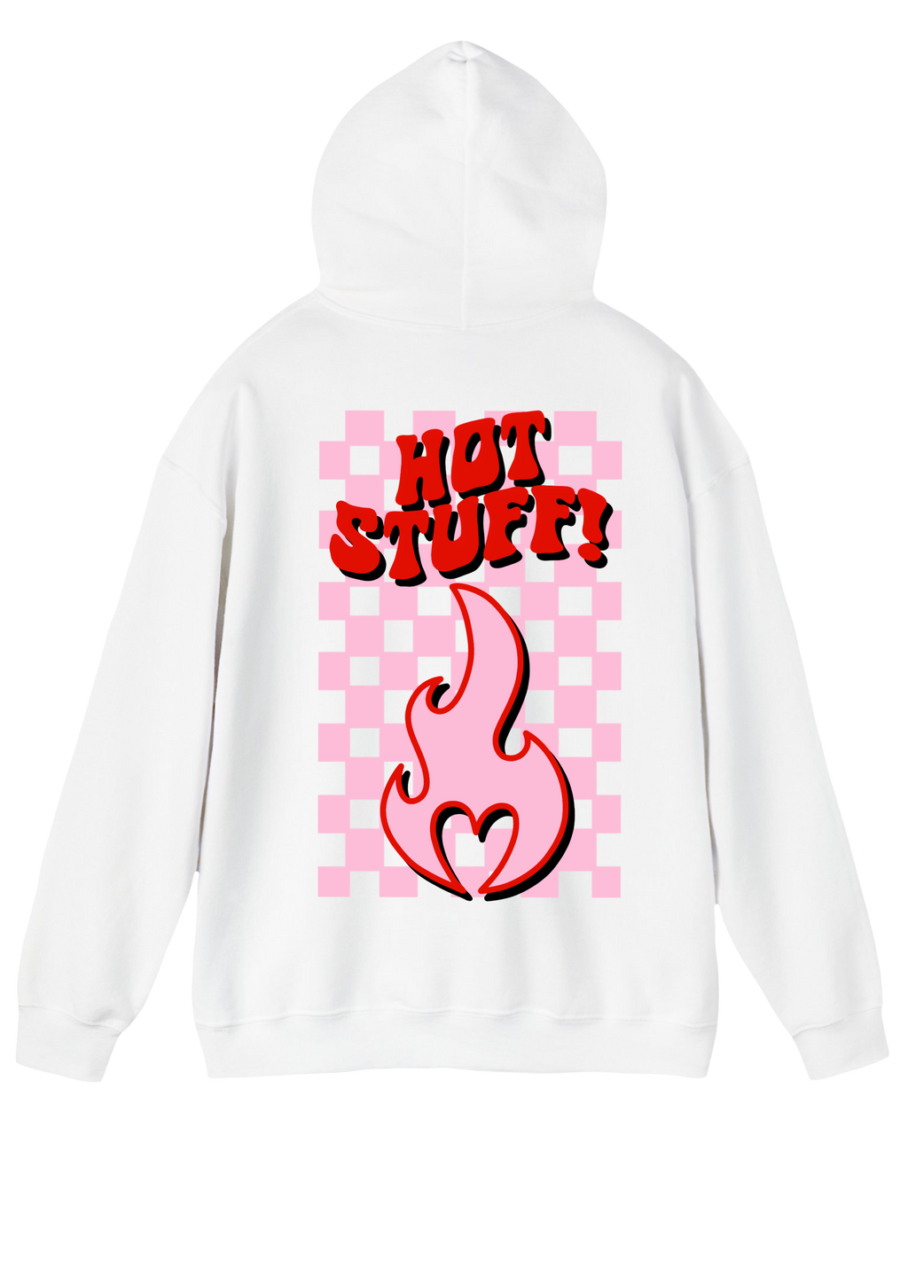 Hot Stuff White Hoodie - Puff Berry