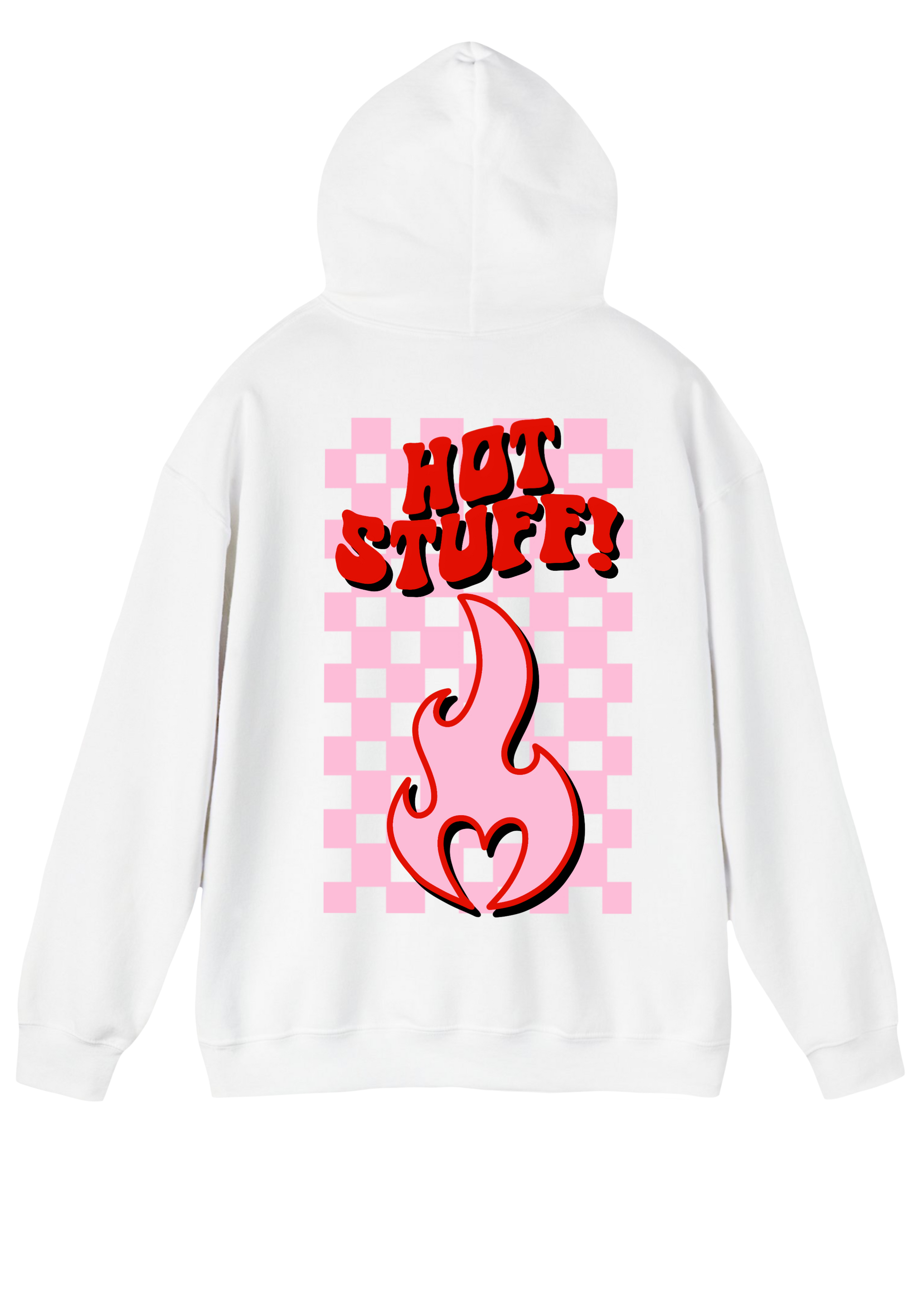 Hot Stuff White Hoodie - Puff Berry