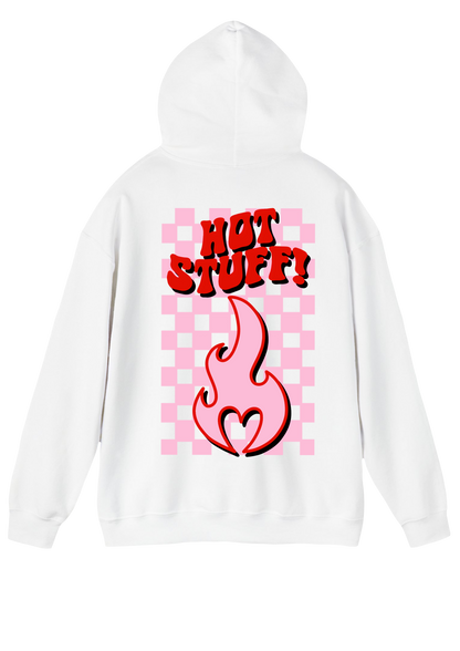 Hot Stuff White Hoodie - Puff Berry