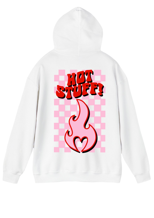 Hot Stuff White Hoodie - Puff Berry