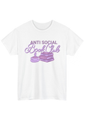 Antisocial Bookclub White Tee - Puff Berry