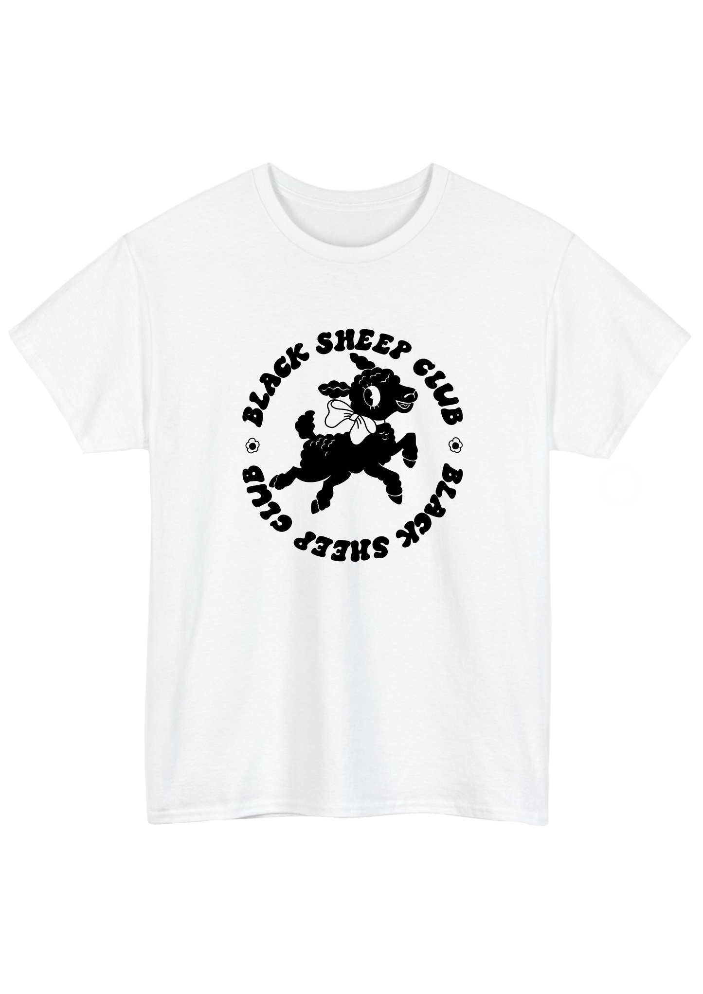 Black Sheep White Tee - Puff Berry