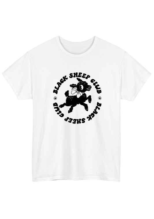 Black Sheep White Tee - Puff Berry