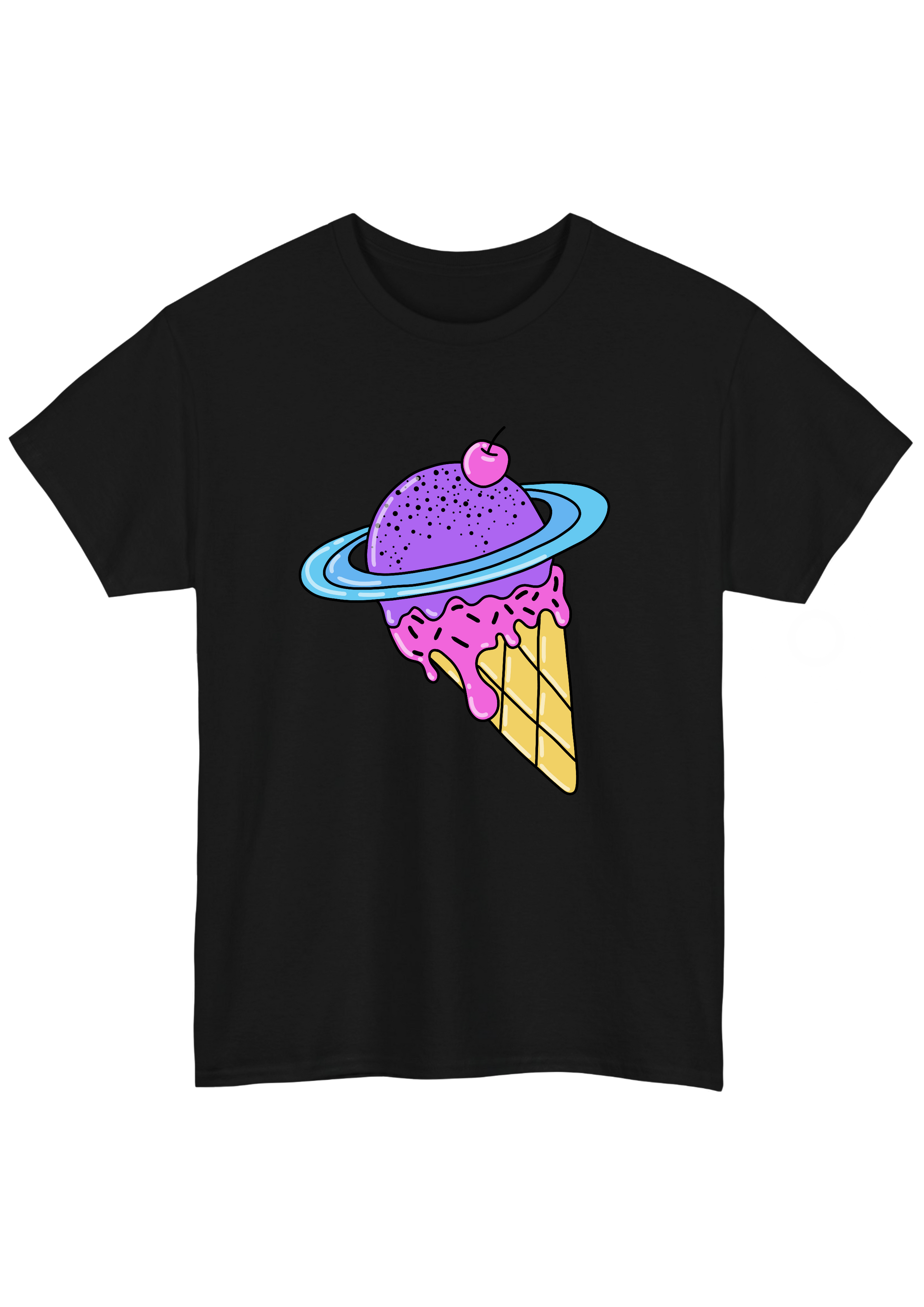 Cosmic Ice Cream Black Tee - Puff Berry
